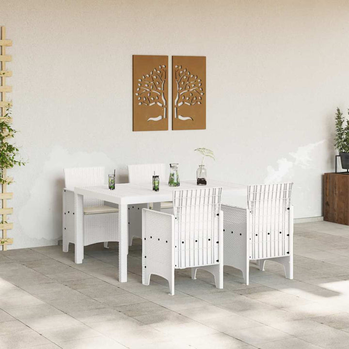 Have Spisebordssæt 5 pcs Hvid Polt rattan