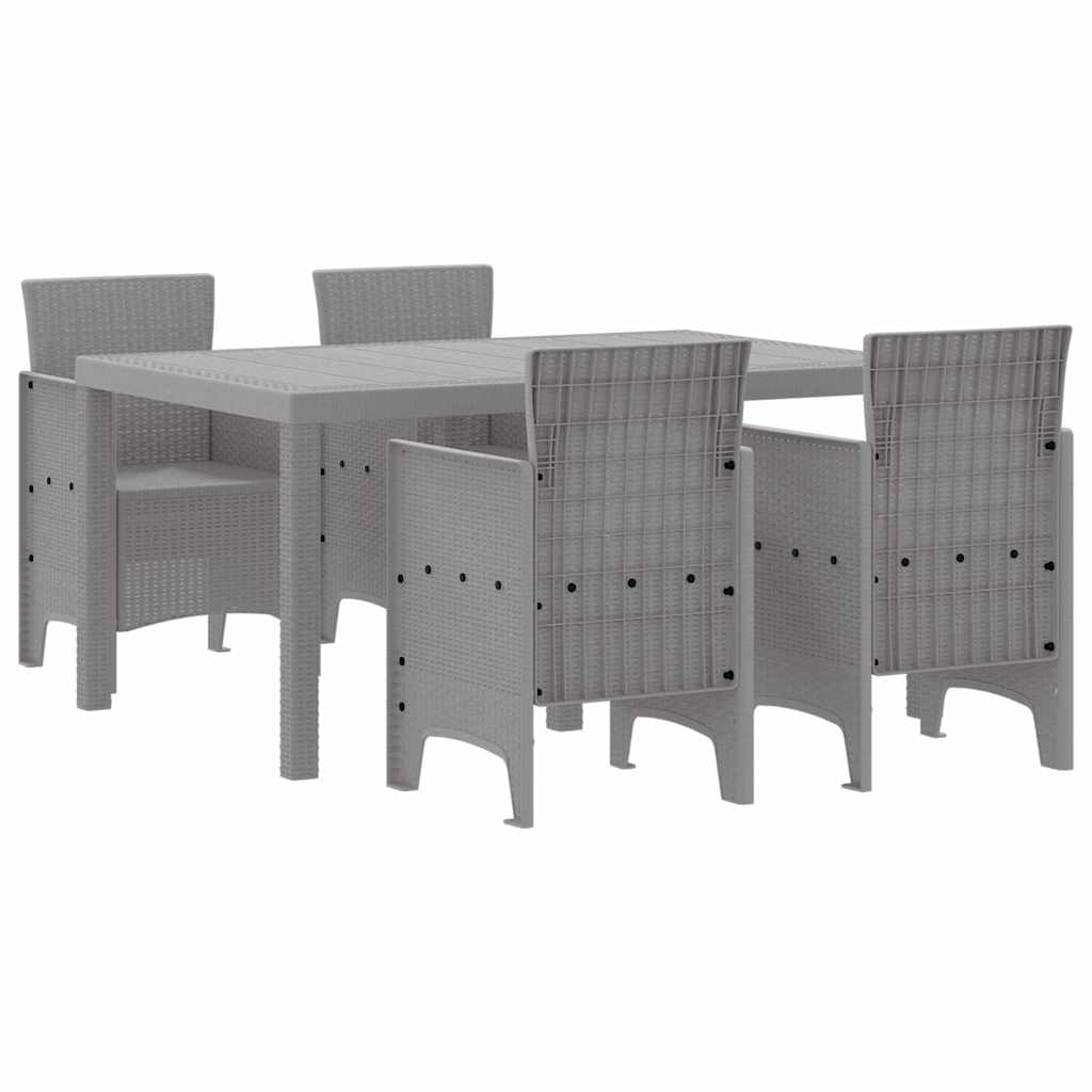 Have Spisebordssæt 5 pcs Lysegrå Polt rattan