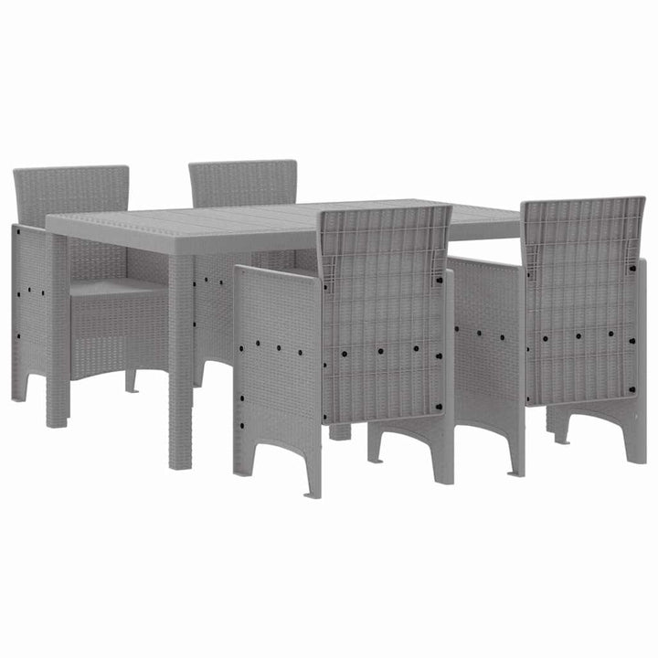 Have Spisebordssæt 5 pcs Lysegrå Polt rattan