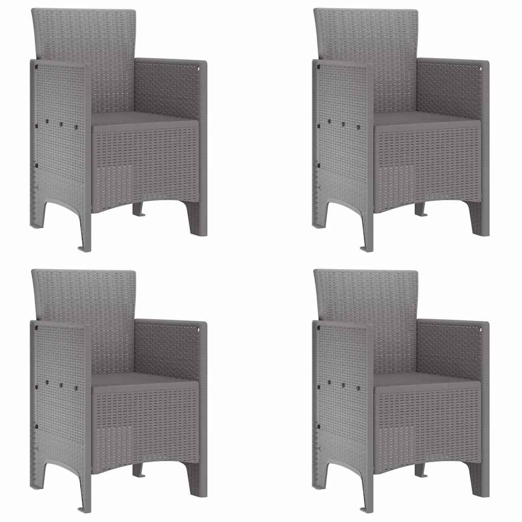 Have Spisebordssæt 5 pcs Lysegrå Polt rattan