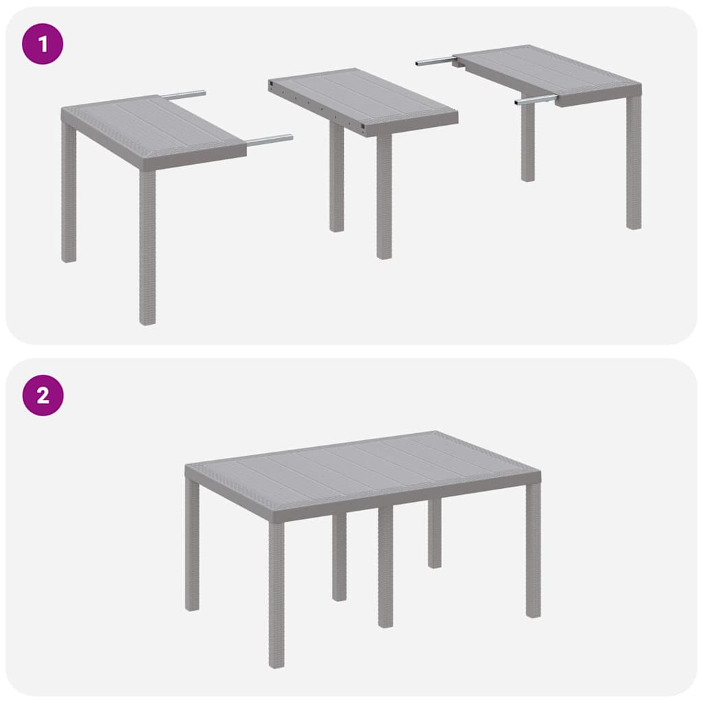 Have Spisebordssæt 5 pcs Lysegrå Polt rattan