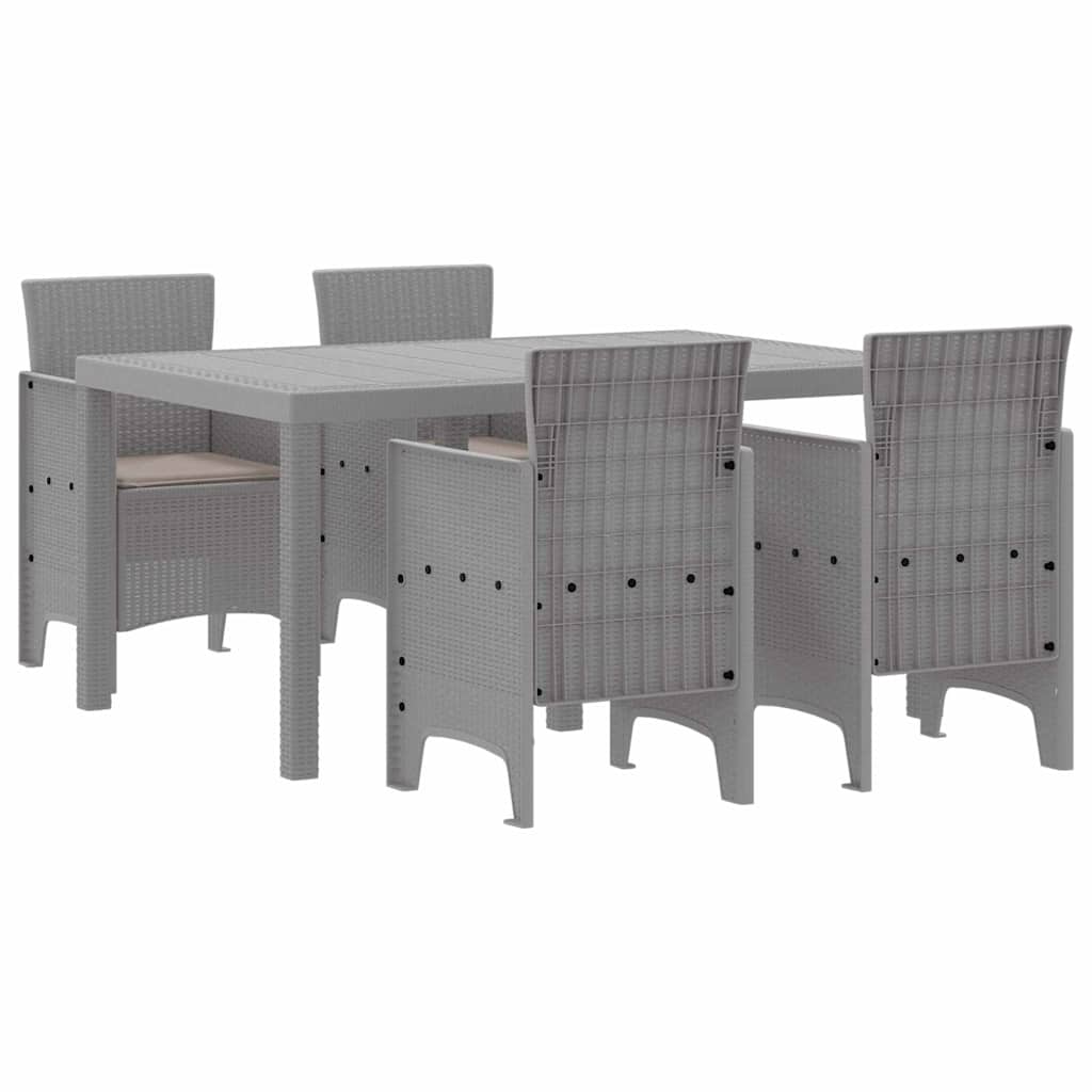 Have Spisebordssæt 5 pcs Lysegrå Polt rattan