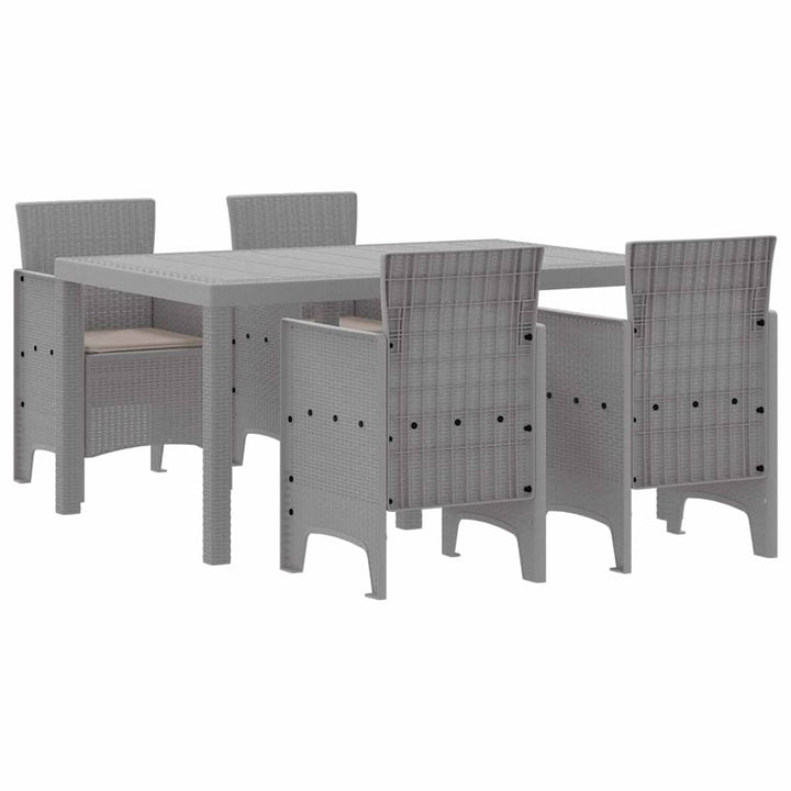 Have Spisebordssæt 5 pcs Lysegrå Polt rattan