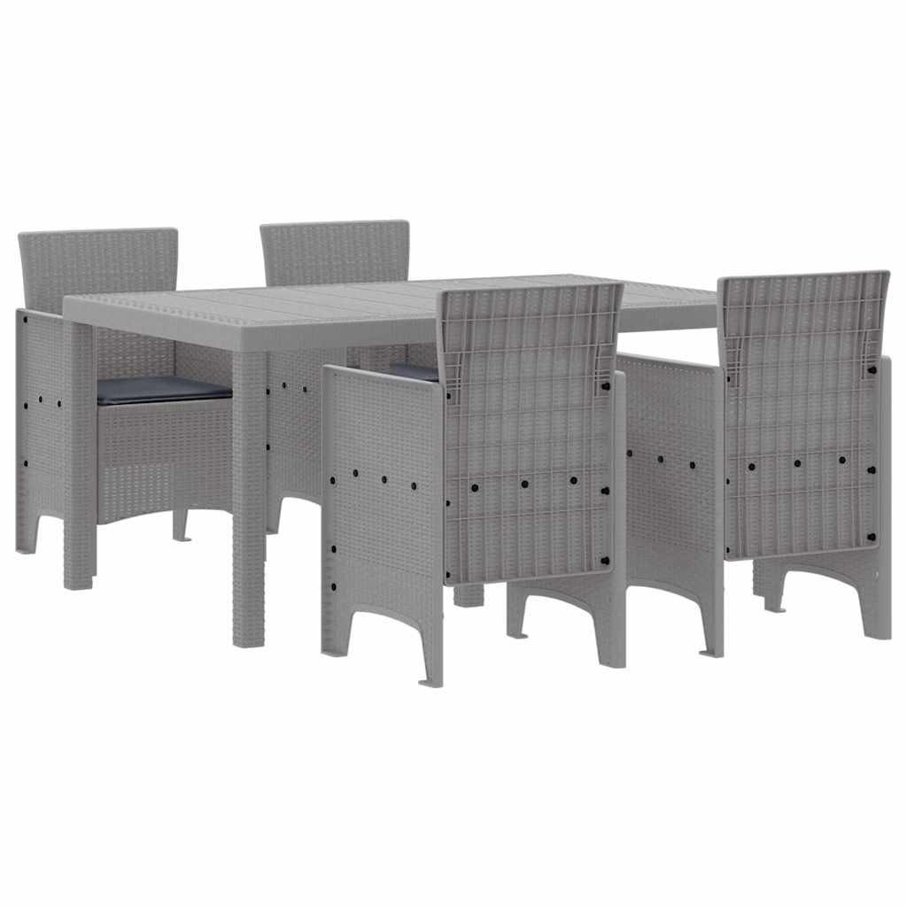 Have Spisebordssæt 5 pcs Lysegrå Polt rattan
