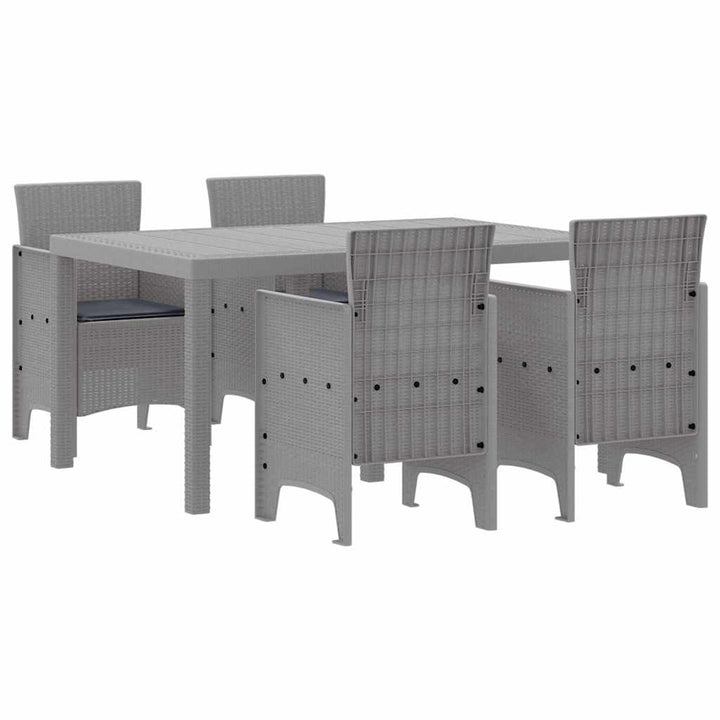 Have Spisebordssæt 5 pcs Lysegrå Polt rattan