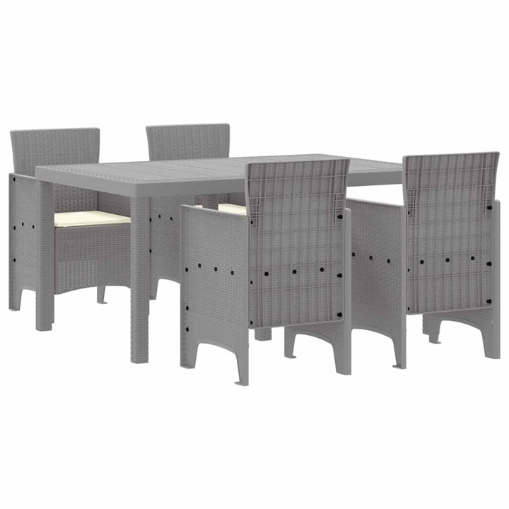 Have Spisebordssæt 5 pcs Lysegrå Polt rattan