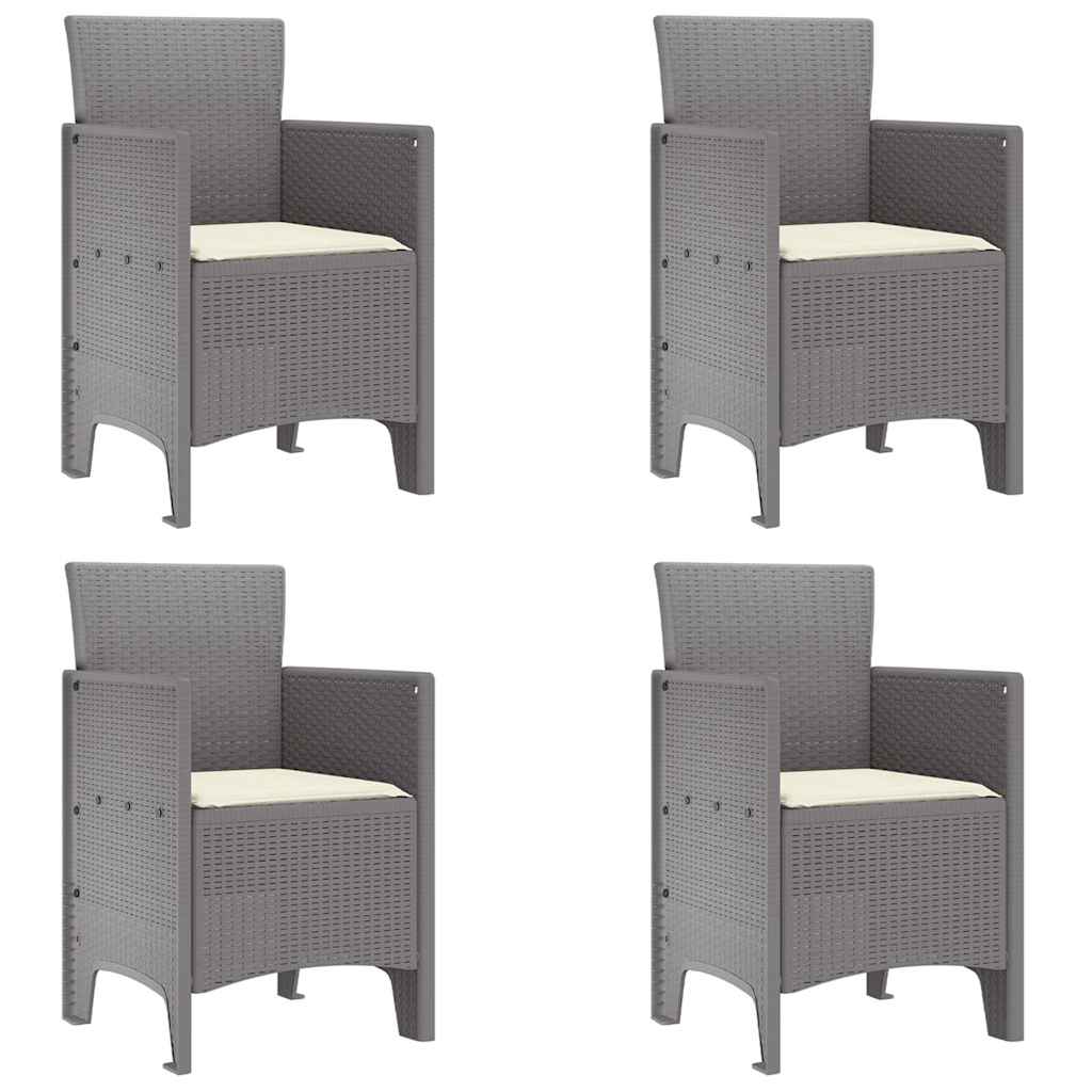 Have Spisebordssæt 5 pcs Lysegrå Polt rattan