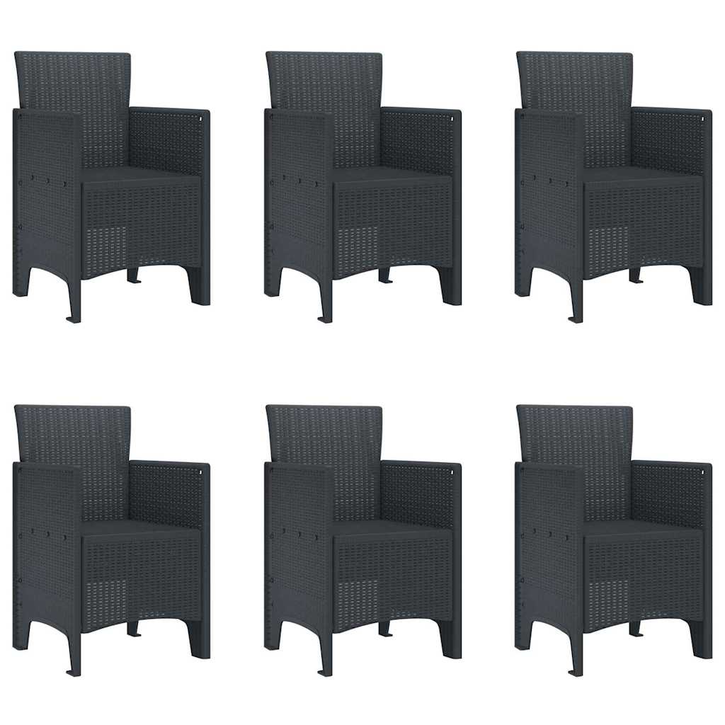Have Spisebordssæt 7 pcs Antracit Polt rattan