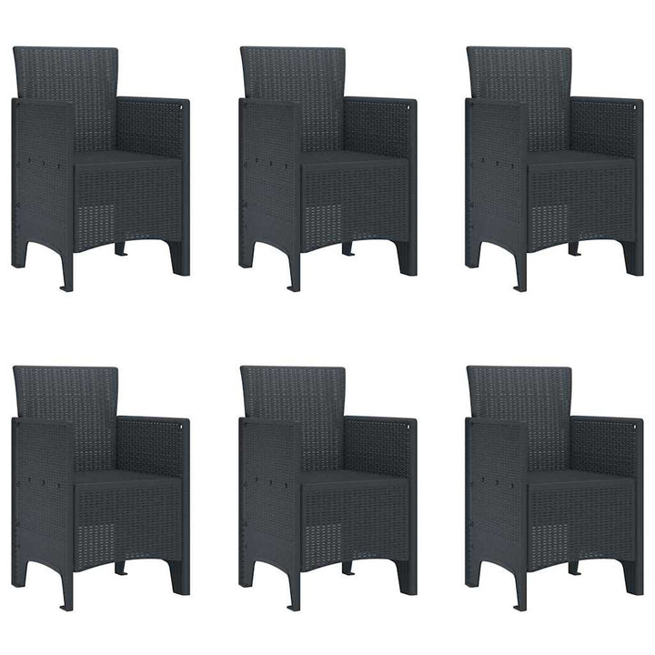 Have Spisebordssæt 7 pcs Antracit Polt rattan