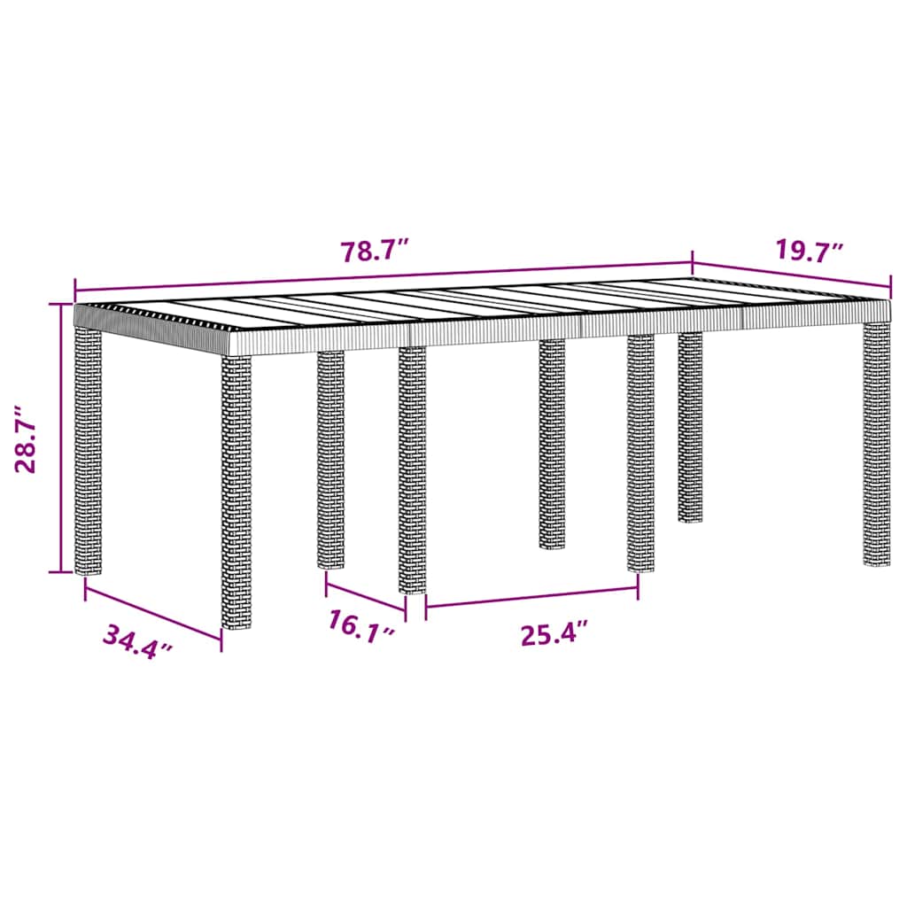 Have Spisebordssæt 7 pcs Antracit Polt rattan