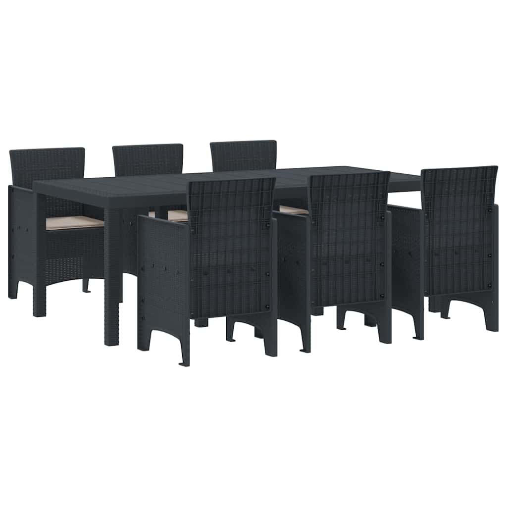 Have Spisebordssæt 7 pcs Antracit Polt rattan