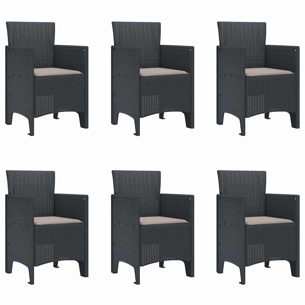 Have Spisebordssæt 7 pcs Antracit Polt rattan