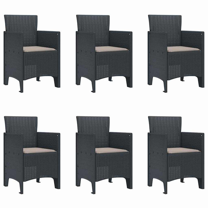 Have Spisebordssæt 7 pcs Antracit Polt rattan