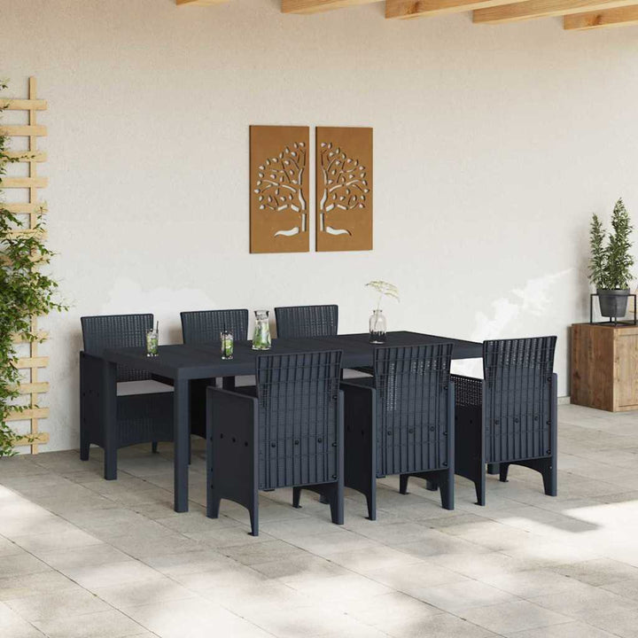 Have Spisebordssæt 7 pcs Antracit Polt rattan