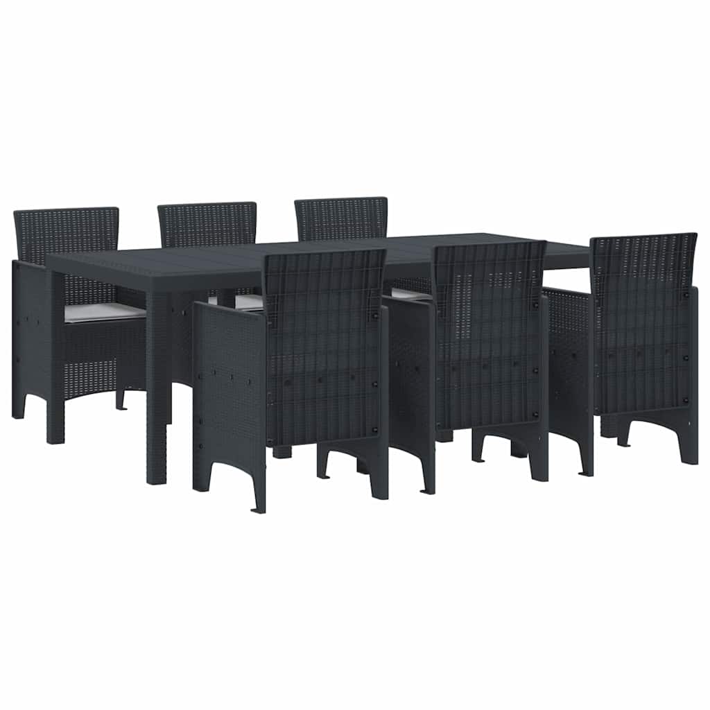 Have Spisebordssæt 7 pcs Antracit Polt rattan