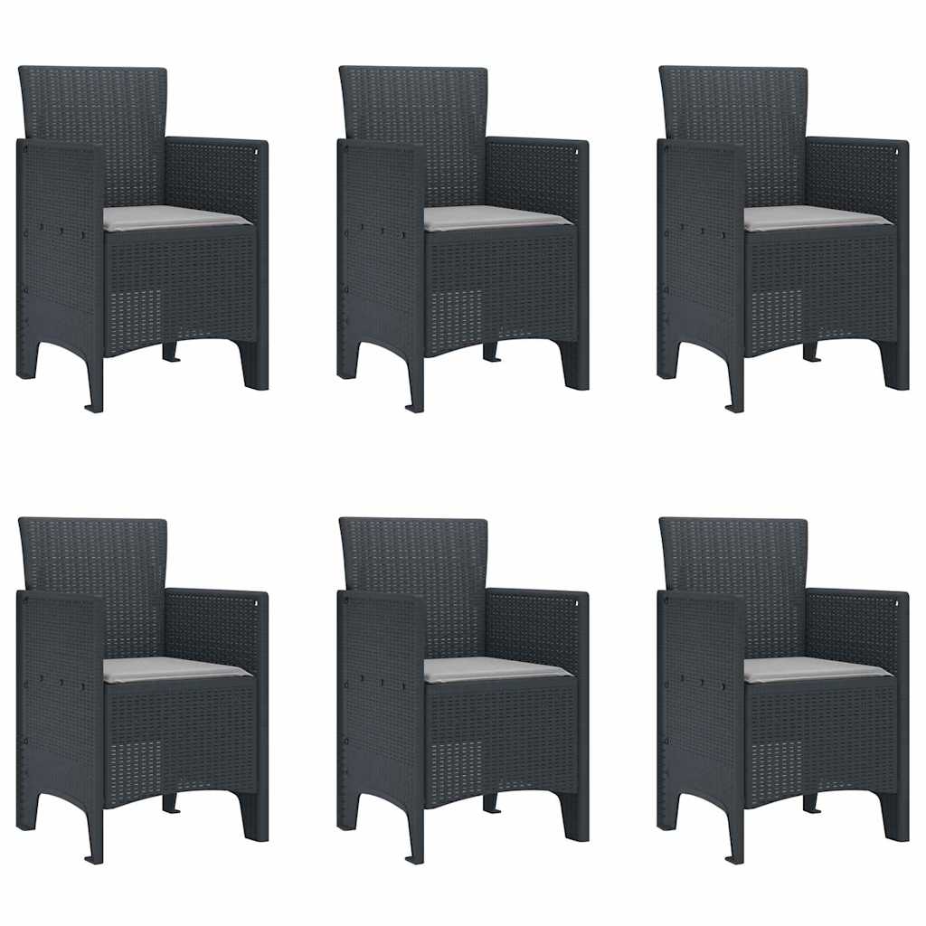 Have Spisebordssæt 7 pcs Antracit Polt rattan