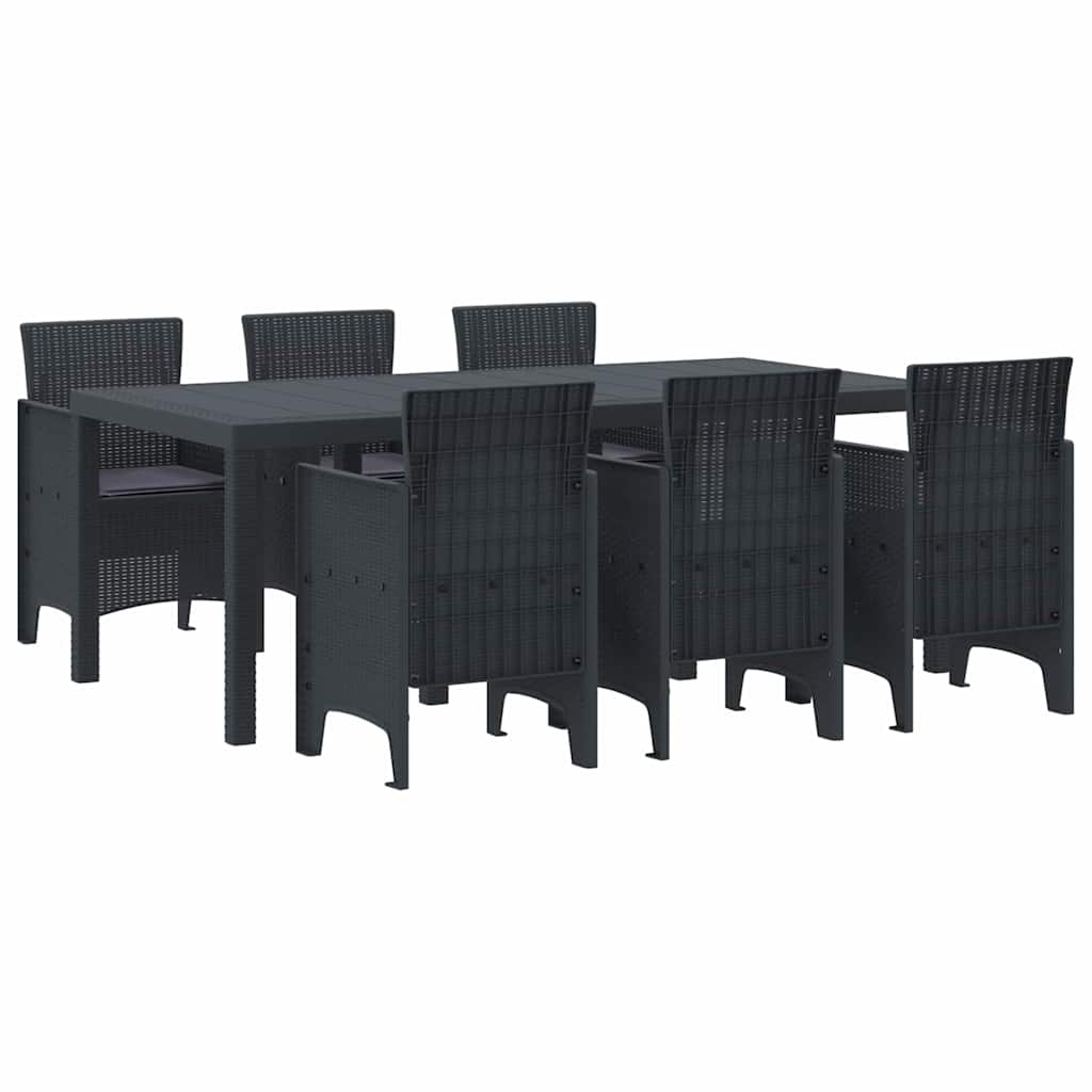 Have Spisebordssæt 7 pcs Antracit Polt rattan