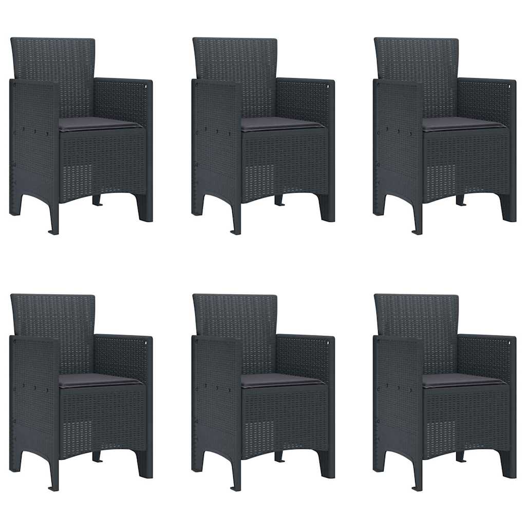 Have Spisebordssæt 7 pcs Antracit Polt rattan