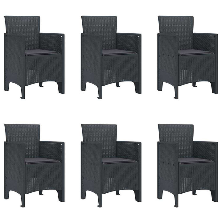 Have Spisebordssæt 7 pcs Antracit Polt rattan