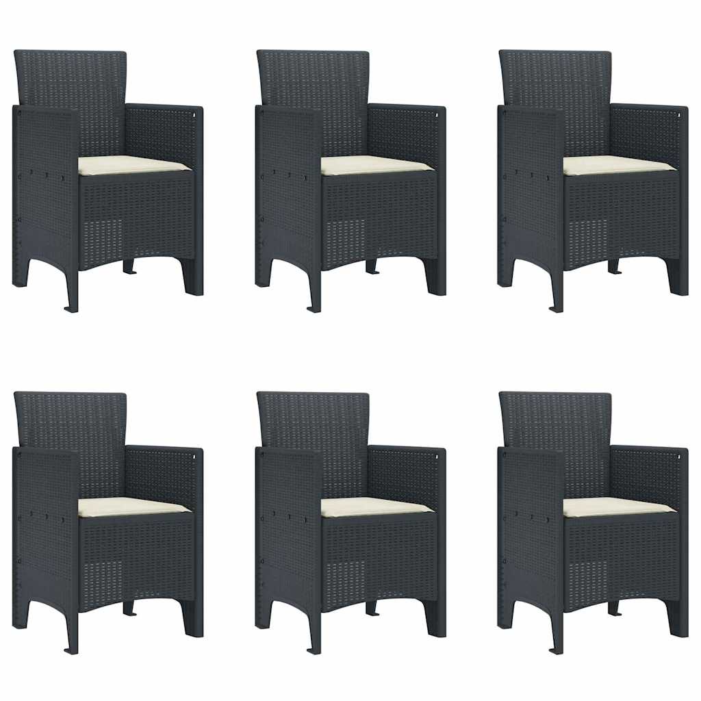 Have Spisebordssæt 7 pcs Antracit Polt rattan