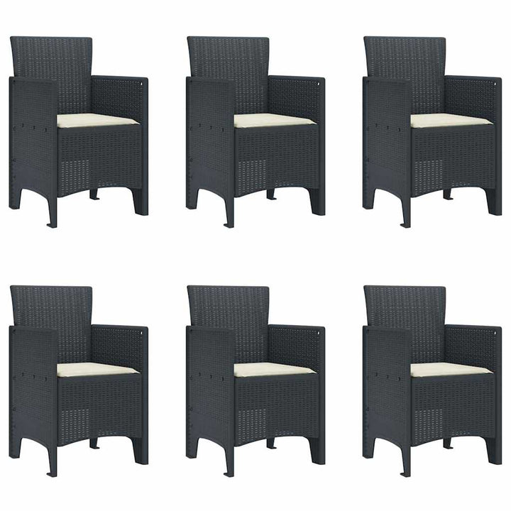 Have Spisebordssæt 7 pcs Antracit Polt rattan