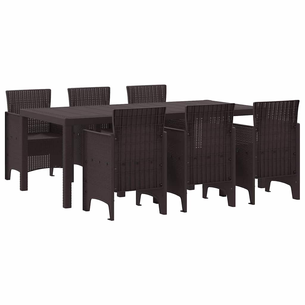 Have Spisebordssæt 7 pcs Brun Polt rattan