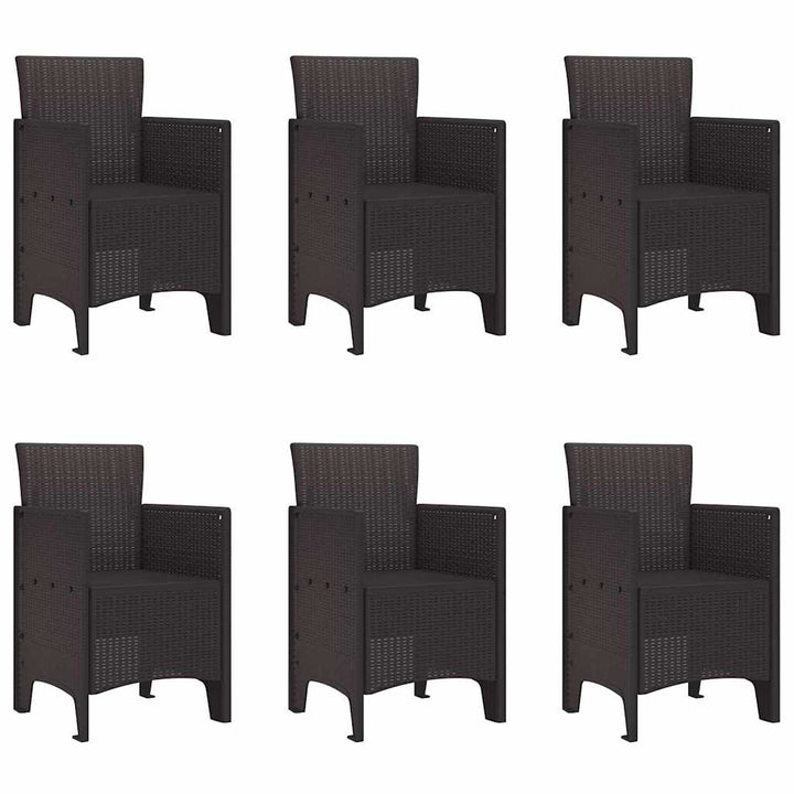 Have Spisebordssæt 7 pcs Brun Polt rattan