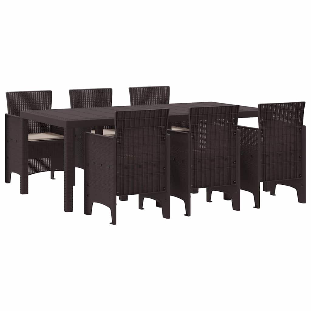 Have Spisebordssæt 7 pcs Brun Polt rattan