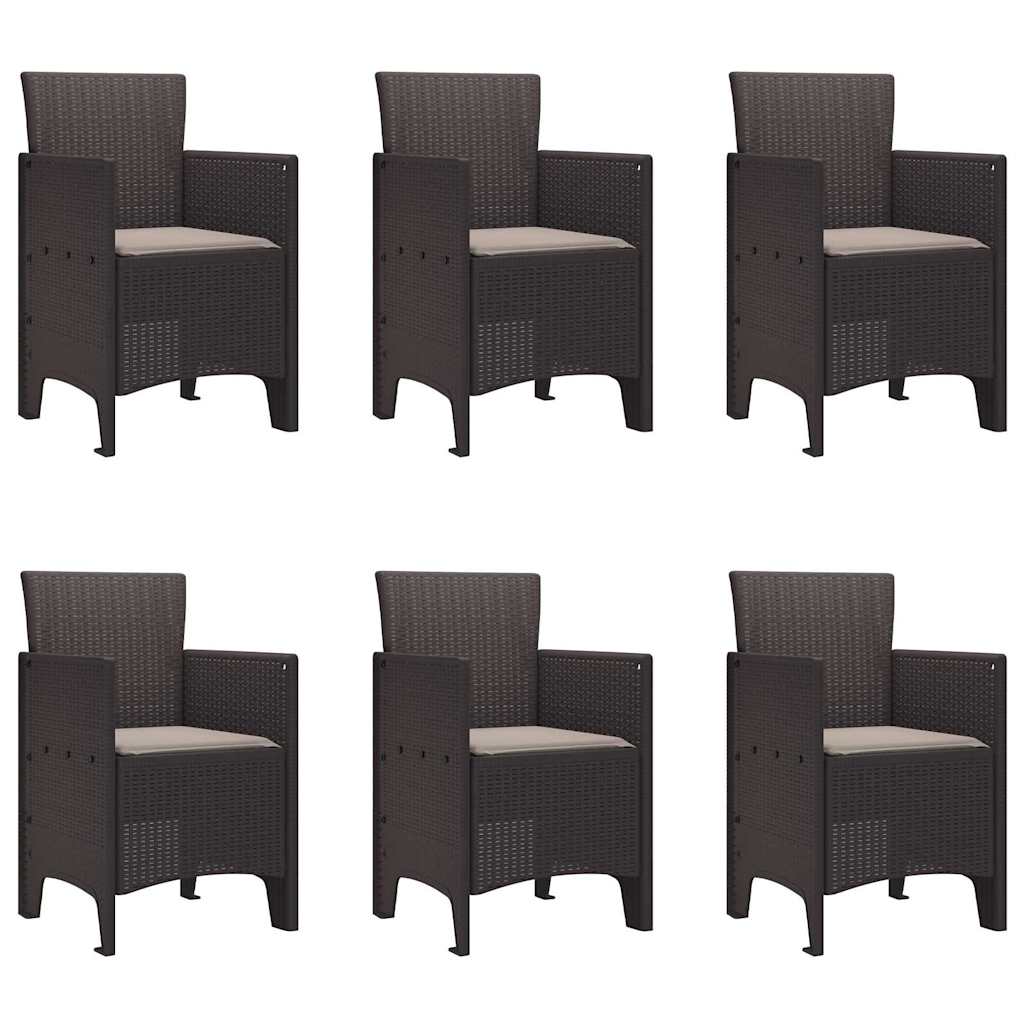 Have Spisebordssæt 7 pcs Brun Polt rattan