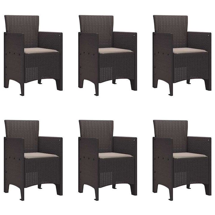 Have Spisebordssæt 7 pcs Brun Polt rattan