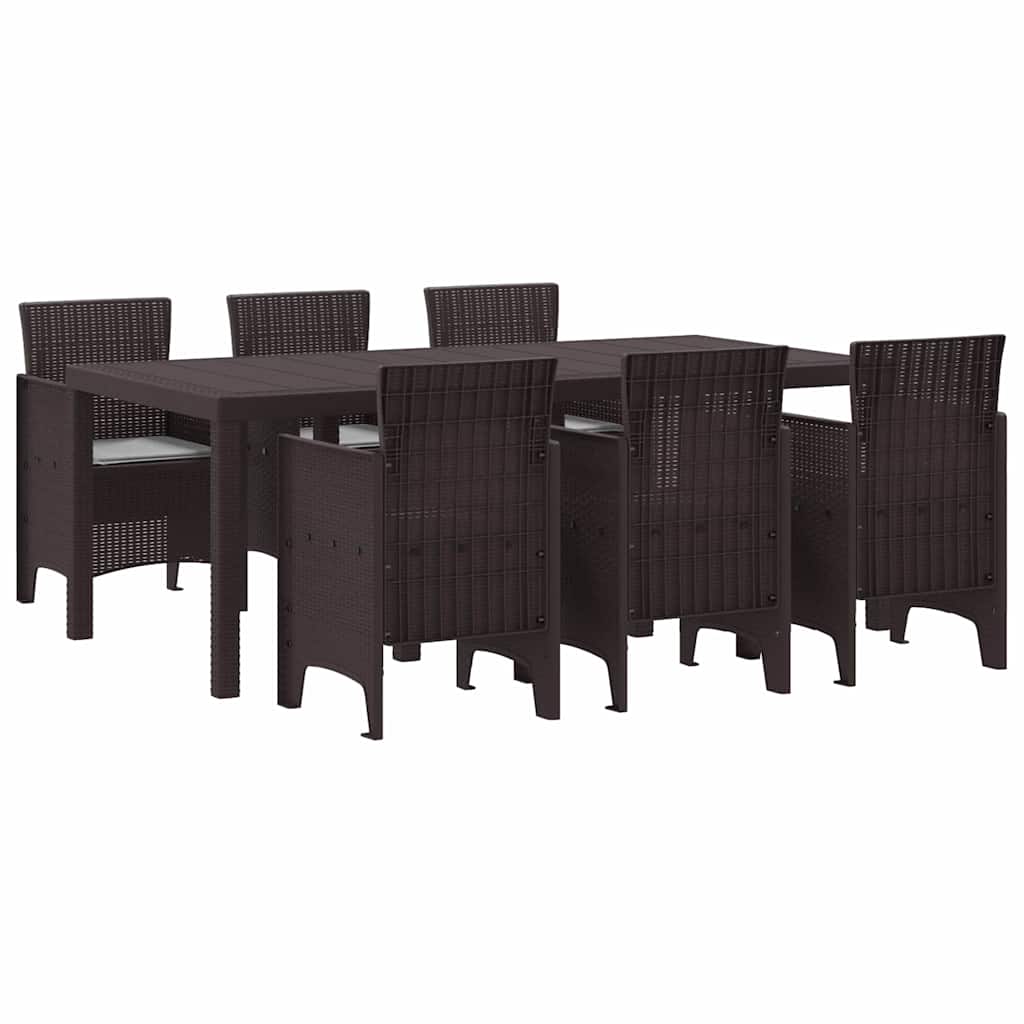 Have Spisebordssæt 7 pcs Brun Polt rattan