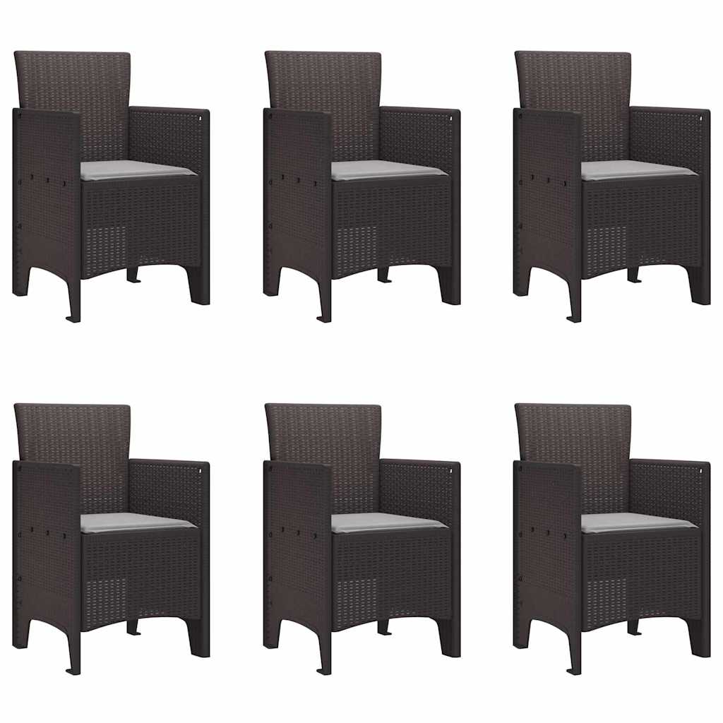 Have Spisebordssæt 7 pcs Brun Polt rattan