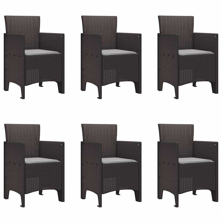Have Spisebordssæt 7 pcs Brun Polt rattan