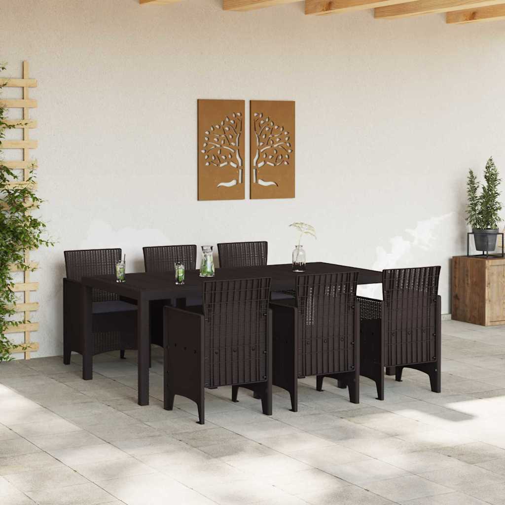 Have Spisebordssæt 7 pcs Brun Polt rattan