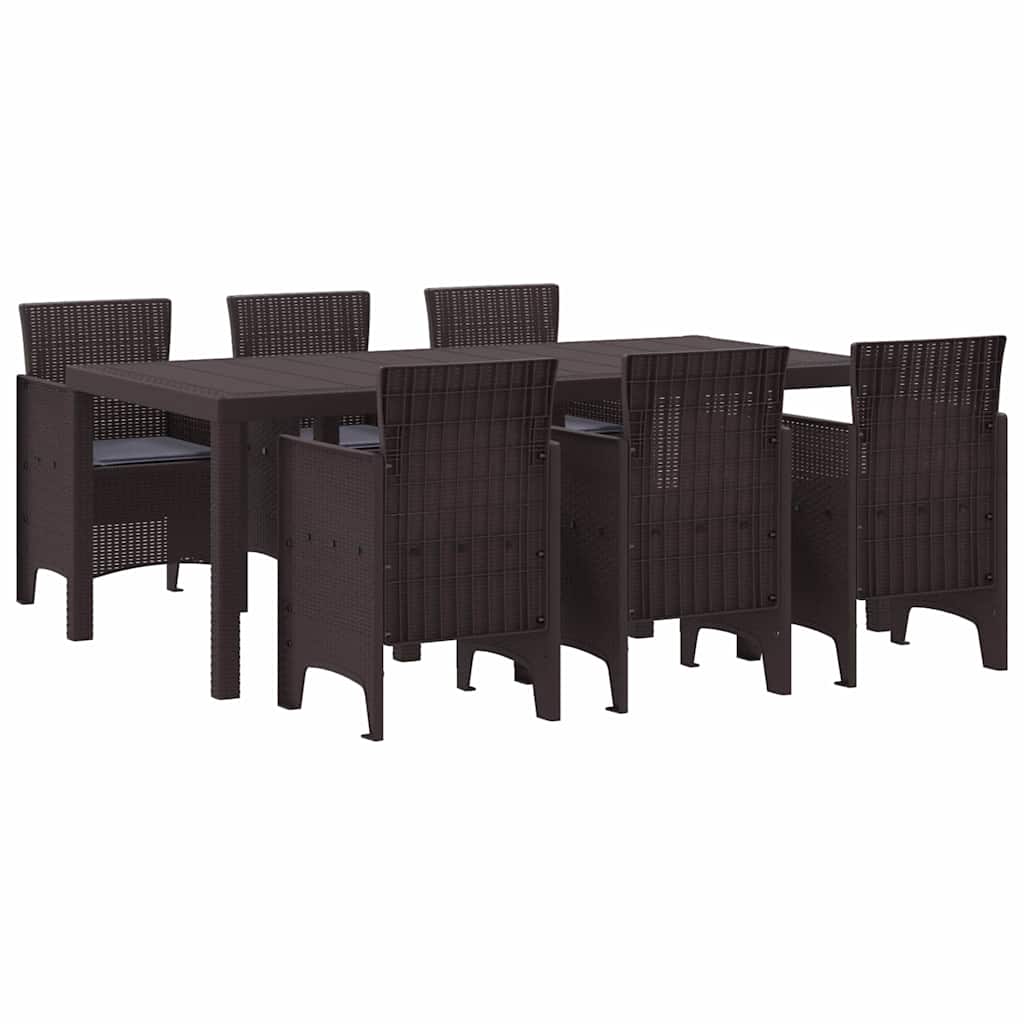 Have Spisebordssæt 7 pcs Brun Polt rattan