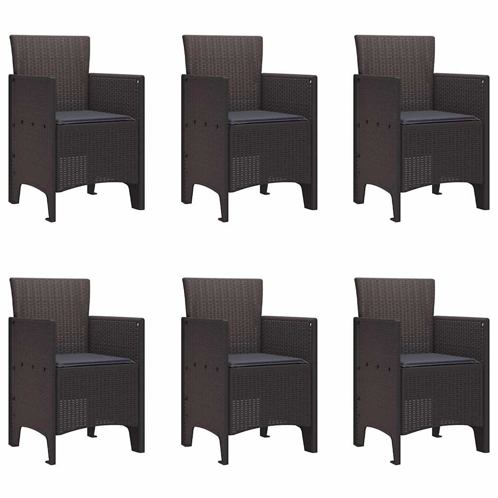 Have Spisebordssæt 7 pcs Brun Polt rattan