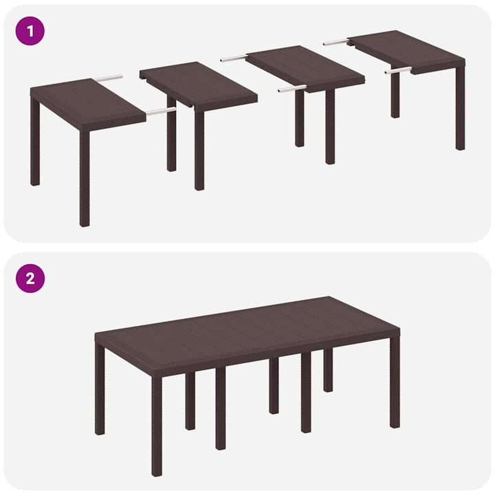Have Spisebordssæt 7 pcs Brun Polt rattan