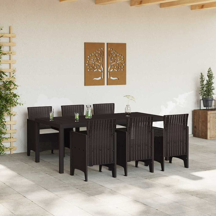 Have Spisebordssæt 7 pcs Brun Polt rattan