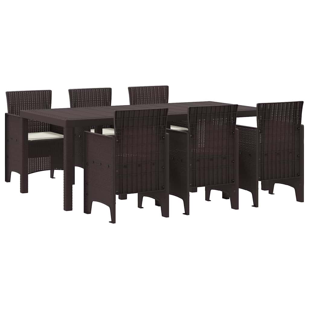 Have Spisebordssæt 7 pcs Brun Polt rattan