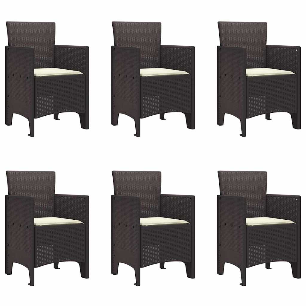 Have Spisebordssæt 7 pcs Brun Polt rattan
