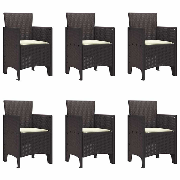 Have Spisebordssæt 7 pcs Brun Polt rattan