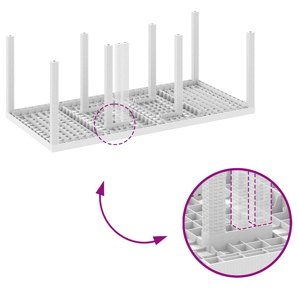 Have Spisebordssæt 7 pcs Hvid Polt rattan