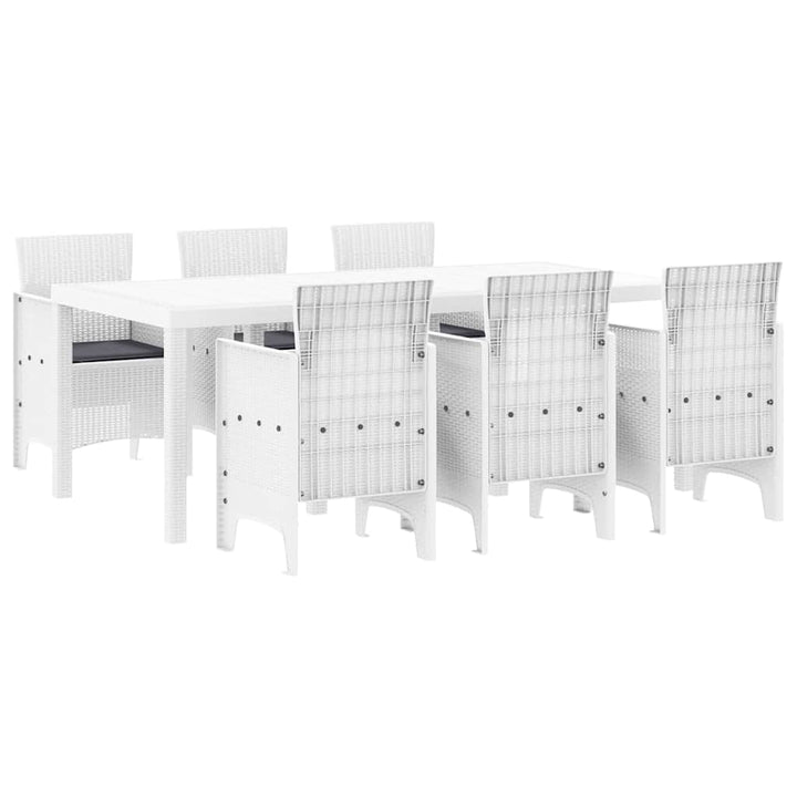 Have Spisebordssæt 7 pcs Hvid Polt rattan