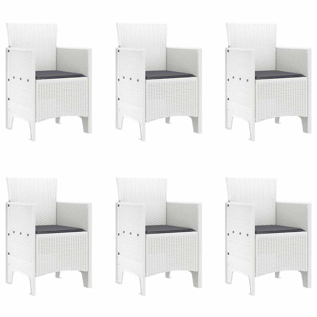 Have Spisebordssæt 7 pcs Hvid Polt rattan