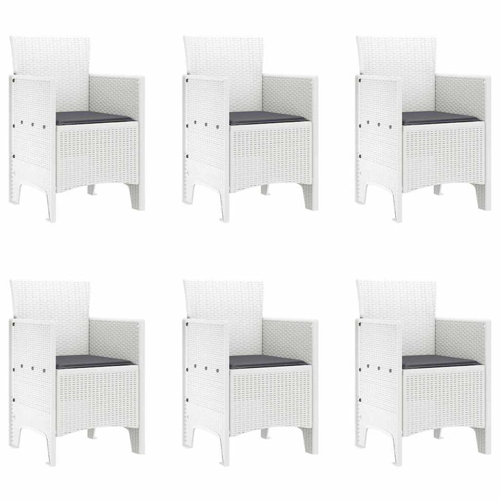 Have Spisebordssæt 7 pcs Hvid Polt rattan