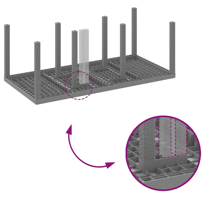Have Spisebordssæt 7 pcs Lysegrå Polt rattan