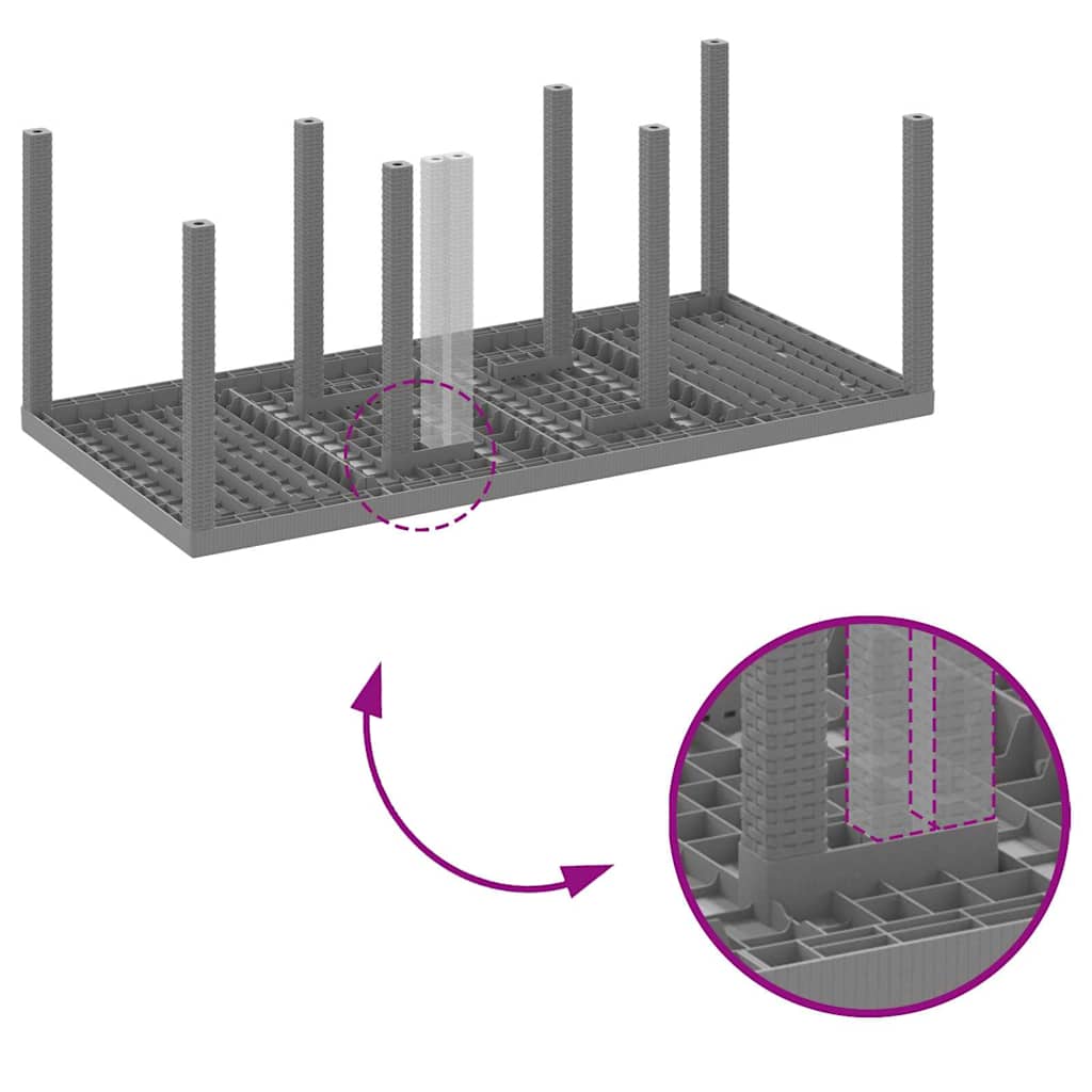 Have Spisebordssæt 7 pcs Lysegrå Polt rattan
