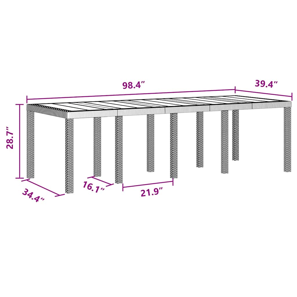 Have Spisebordssæt 9 pcs Antracit Polt rattan