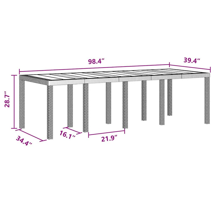 Have Spisebordssæt 9 pcs Antracit Polt rattan