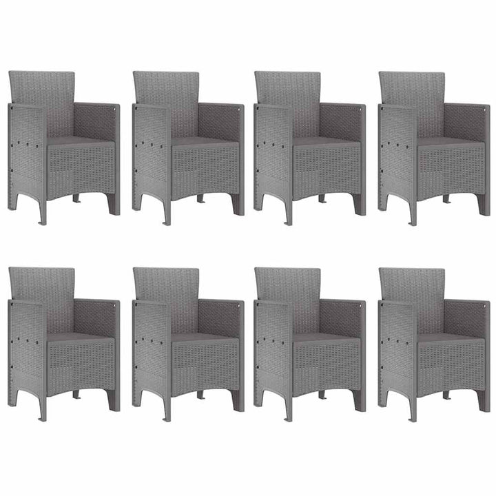 Have Spisebordssæt 9 pcs Hvid Polt rattan